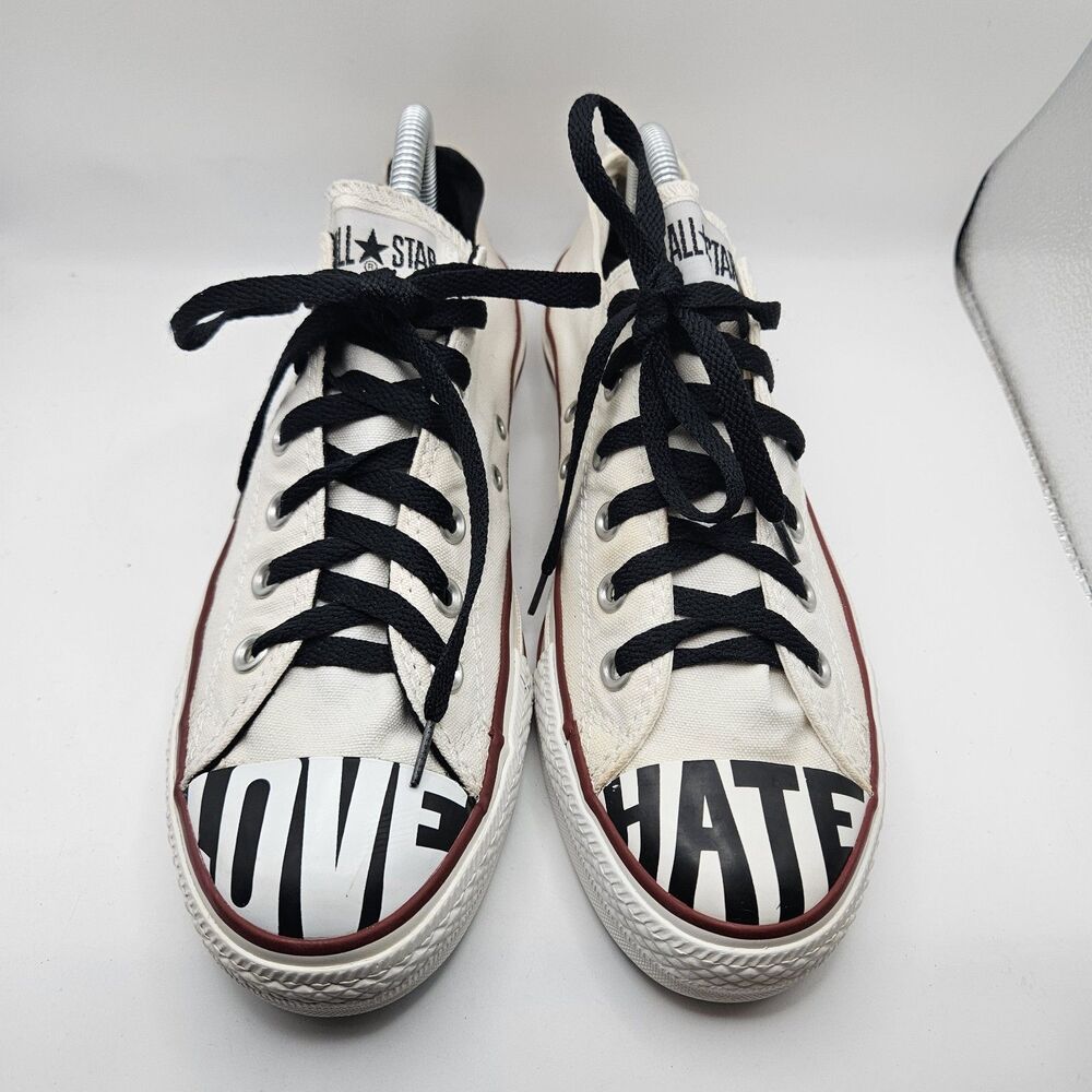 Converse All Star Unisex Love Hate Canvas Sneaker Skate Alternative M8 W10 READ